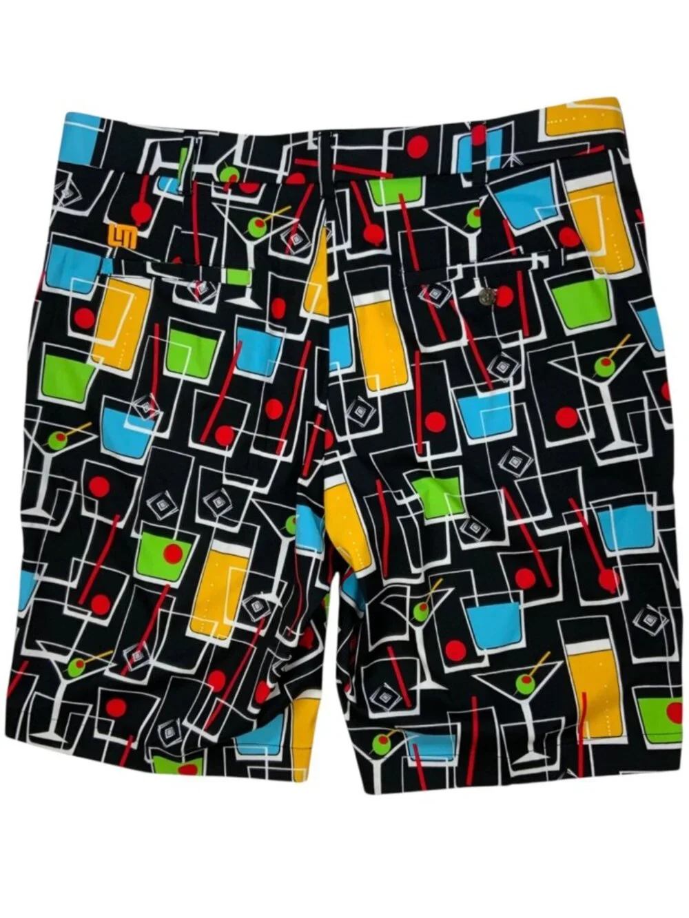 Loudmouth Golf Happy Hour Stretch Tech Shorts 36 Martini NEW